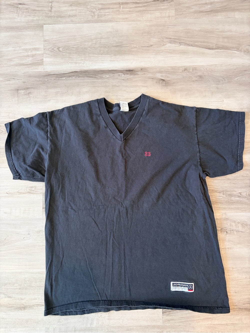 Jordan Brand Vintage Black V-Neck 23 T-Shirt Made in USA XL